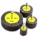 HJ Garden 4pcs 1/4 Inch Shank Sanding Flap Wheels Kit 4 Size 3 Inch 2 Inch 1-1/2 Inch 1 Inch 80 Grit Grinding Polish Wheel Polishing Abrasive Mounted Flap Wheels