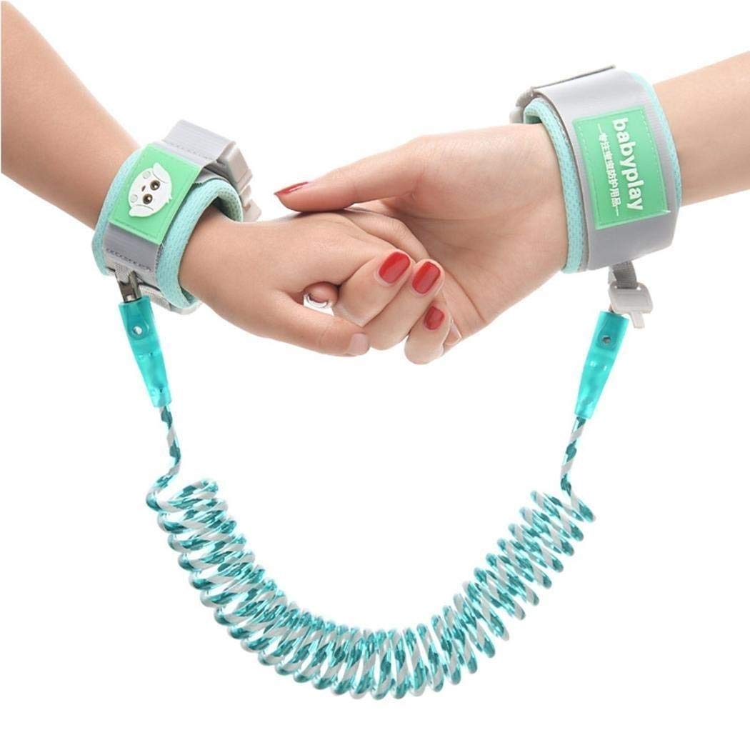 HUANJIA Child Anti-Lost Belt with Code Lock to Prevent Baby from Losing Seat Belt, Leash Rope with Night Reflective Warning Effect - Mint Green/1.5m/2m/2.5m/3m (Size : 1.5m)