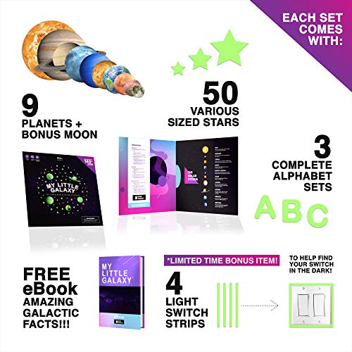 100 Pcs Glow In The Dark Stars And Planets Stickers For Ceiling