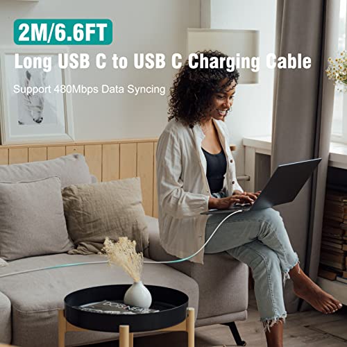67W USB C Charger Compatible with MacBook Air MacBook Pro 13 14 15 16 Inch 2024 2023 2022 2021 2020 2019 2018, 2024 iPad Pro Air, 2Ports Power Supply with 2M/6.6FT Charging Cable