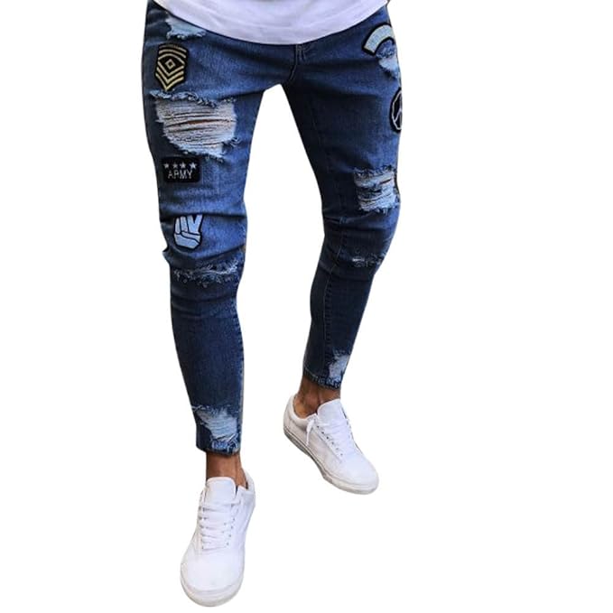 Buy Inclearance Men S Pants Men Slim Biker Zipper Denim Jeans