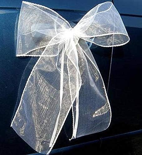 Organza M Auto Schmuck Braut Paar Rose Deko Dekoration Hochzeit Car Auto Wedding Deko Girlande PKW (Reinweiß/Weiß) - Image 4