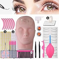 Professional Lashes Kit False Eyelash Extensions Practice Kit Set for Beginners Makeup Training and Eyelash Graft (No Contain Glue)
