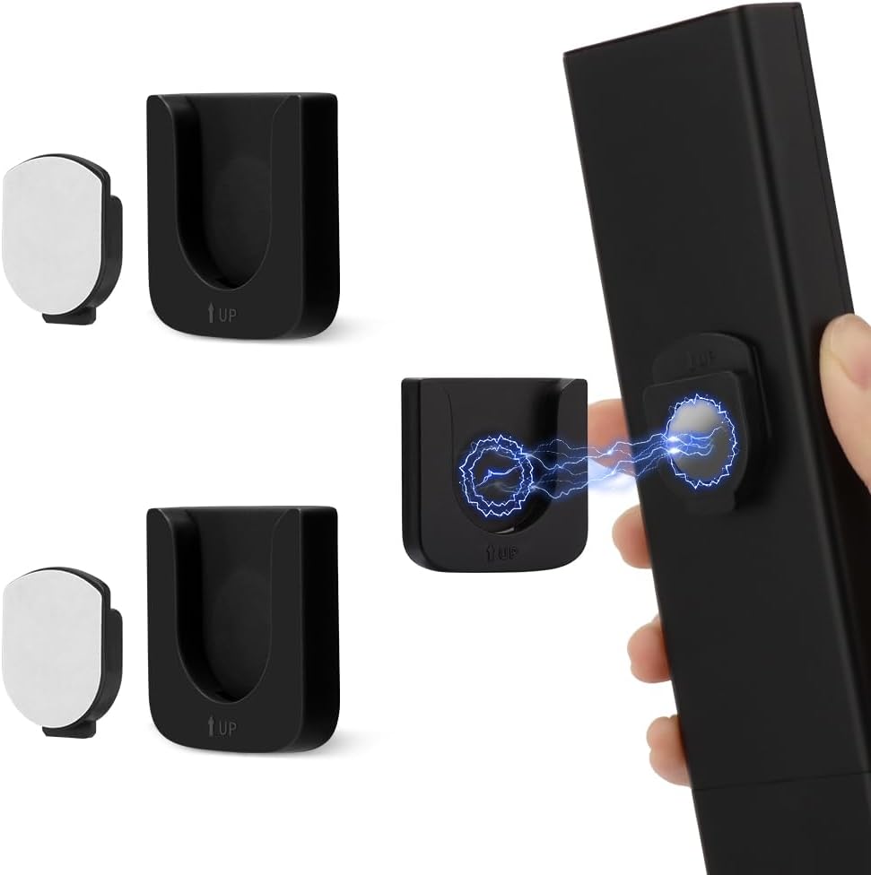FIDWALL Magnetic Remote Control Holder Wall Mount - 2 Pack, Black