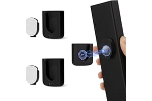 WALLFID Magnetic Remote Control Holder Wall Mount, Innovative Slot Design for Effortless Organization of Home, Office, and School Supplies - Organize and Fix Remotes with Ease (Black, 2 pack)