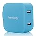 Lumsing 3363993 17w Dual Port USB Wall Charger Adapter for Smartphones and Tablets - Blue