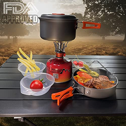 Bisgear Camping Cookware Mess Kit Portable Backpacking Cooking Pot