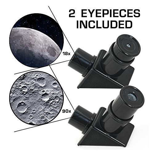 51UOvGKIDFL NASA Lunar Telescope for Kids – Capable of 90x Magnification, Includes Two Eyepieces, Tabletop Tripod, Finder Scope, and Full-Color Learning Guide, The Perfect STEM Gift for a Young Astronomer - Image 6