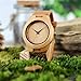 BOBO BIRD Men's Bamboo Wooden Watch with Brown Cowhide Leather Strap Analog Quartz Casual Watches