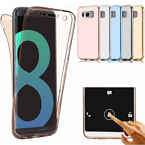 Galaxy S8plus Clear Case Galaxy S8 Plus Case AMASELL 360 Full Protective Shockproof Front and Back Transparent TPU Design Gel Soft Case Cover for Samsung Galaxy S8plus or M G955 Rose Gold