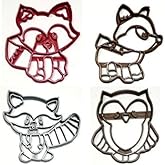 BABY WOODLAND CREATURES FOREST ANIMALS NURSERY SHOWER SPRINKLE FOX DEER RACCOON OWL SET OF 4 COOKIE CUTTERS MADE IN USA PR1321