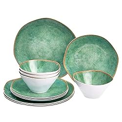 Amazon Basics 12-Piece Melamine Dinnerware Set