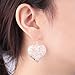 BeeSpring Women Silver Vintage Hollow Heart Dangle Hook Earrings Jewelry