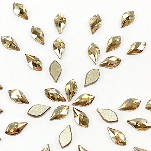 CRYSTAL GOLDEN SHADOW (001 GSHA) Swarovski 2205 Flame 7.5mm Flatbacks No-Hotfix nail art Rhinestones 8 pcs