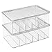 mDesign Hair Care and Accessories, Storage Organizer Box for Bathroom Vanity to Hold Clips, Hot Rollers, Headbands, Elastics, Bobby Pins - 6 Sections, Clear