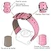 TOROTOP Pink Genuine Leather Crocodile Pattern Watch Band Replacement Strap for Apple Watch 38mm Model with Silver Deployment Clasp