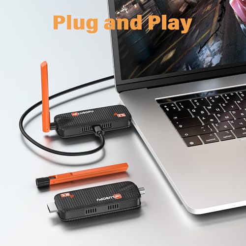 2026 Wireless HDMI Transmitter and 4 Receivers Up to 6 TVs, 5G Plug & Play Viewing Via APP, 1080P@60Hz with 4K Streaming Video for Laptop, Camera, Monitor, Projector – 50M