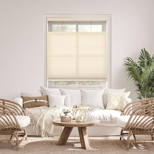 DEZ FURNISHINGS Cordless 1.5" Light Filtering Top Down Bottom Up Cellular Shade…
