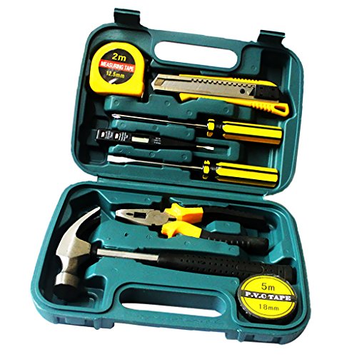 Click Here to See More Images MagiDeal 9 Piece Pro Complete Tool Kit Case Screwdriver Wrench Hammer Hand Tool Set