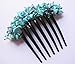 French Twist Hair Comb Ornamented Along The top of The Heading with Stone Turquoise