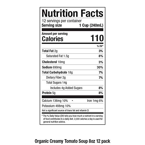 Pacific Foods Organic Creamy Tomato Soup, 8-Ounce Cartons, 12-Pack