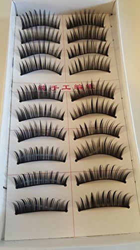 Taiwan 10 pairs Reusable Long Thick Crossover Natural Soft False Eyelashes Fake Eye Lash for Makeup Cosmetic #029