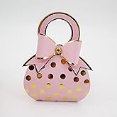 50pcs Pink and Gold Bowknot Handbag Gold Foil Dot Wedding Favor Boxes Candy Box with Bow for Wedding Birthday Bridal Shower Party