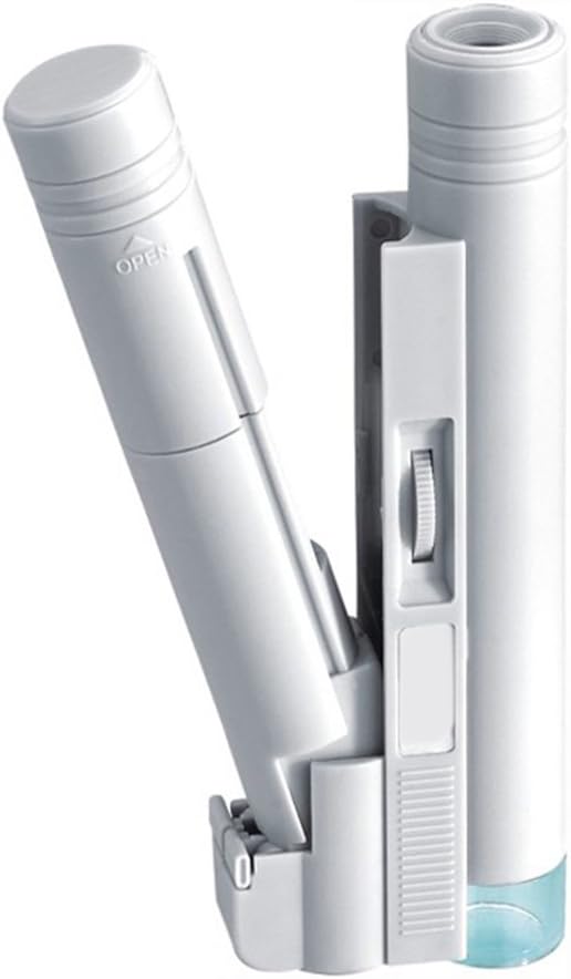 Soxid(TM) 100X Pocket Microscope Adjustable Reading Illuminant Magnifier with Scale Loupe Glass Magnifying Tool with LED Light Lamp