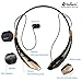 Bluetooth Headphones DolTech Stereo Neckband Wireless Headset Sport Earbuds with Mic (10 Hours Play Time, Bluetooth 4.1, CVC 6.0 Noise Cancelling, Sweatproof) - 904 Black Gold