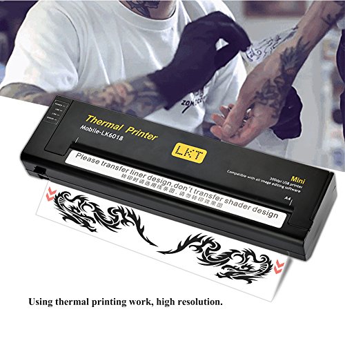 Tattoo Thermal Printer, 2 Type Portable Professional Tattoo Transfer Copier Tattoo Stencil Transfer Machine Thermal Tattoo Kit for Temporary and Permanent Tattoos(Us) - Thumbnail 3