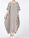 Mordenmiss Women's Cotton Linen Dress Stripes Plus Size Dresses Style 2-L-Gray