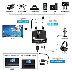 MOYOON Capture Card USB 3.0, 4K HDMI Video Capture