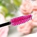 Makeup Brush,Sandistore 100pcs/lot make up brush Pink synthetic fiber One-Off Disposable Eyelash Brush Mascara Applicator Wand Brush (100 Pcs)