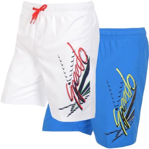 Speedo Quick Dry Junior Boys Kids Swimming Swim Board Shorts - White