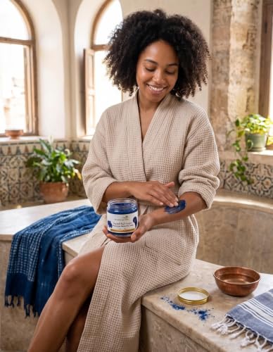 Moroccan Nila Mix Soap, 250g, Blue Indigo and Herbal Formula, Deep Cleansing, Skin Brightening, Smoothing, for Face and Body