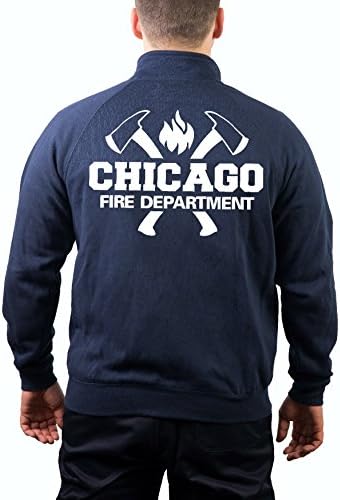 feuer1 Sweat Jacket Navy Chicago Fire Dept. with Äxten and CFD Emblem