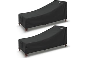 Velway Patio Chaise Lounge Cover - 420D Waterproof Heavy-Duty Lounge Chair Covers - Anti-UV Fade Resistant Outdoor Patio Furniture Covers 2Pack 79"L x 32"W x 31.5"H Black