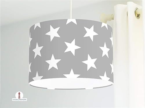 Kinderzimmerlampe Sterne Grau Aus Baumwollstoff Alle Farben Moglich Amazon De Handmade