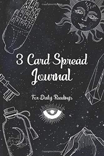 3 Card Spread - For Daily Readings: For All Decks like Tarot, Oracle, Lenormand, Chakra and Playing Cards - Diary For Interpreting - 130 Page Fill In - Compact 6x9in - Star Moon Notebook Matte Finish