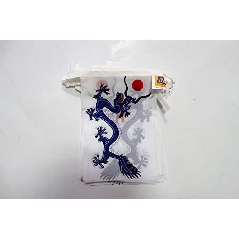 AZ FLAG China Qing dynasty 1889 Bunting Flag, 20 Ft Garland 20 Small Chinese dragon Flags 8'' x 6'', 100% Polyester String Pennant, 6 meters — image 1