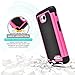LG L70 Case, LG Optimus Exceed 2 Case, MagicMobile® [Dual Armor Series] Hybrid Impact Resistant LG L70 Shockproof Tough Case Hard Plastic + Silicone Protective Cover for LG Optimus Realm [Black/Pink]
