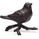 BRASSTAR Rustic Cast Iron Bird with Branches Statue Antique Garden Farmhouse Decoration Home Desk Figurine Replica Rust Color TQGJPT108