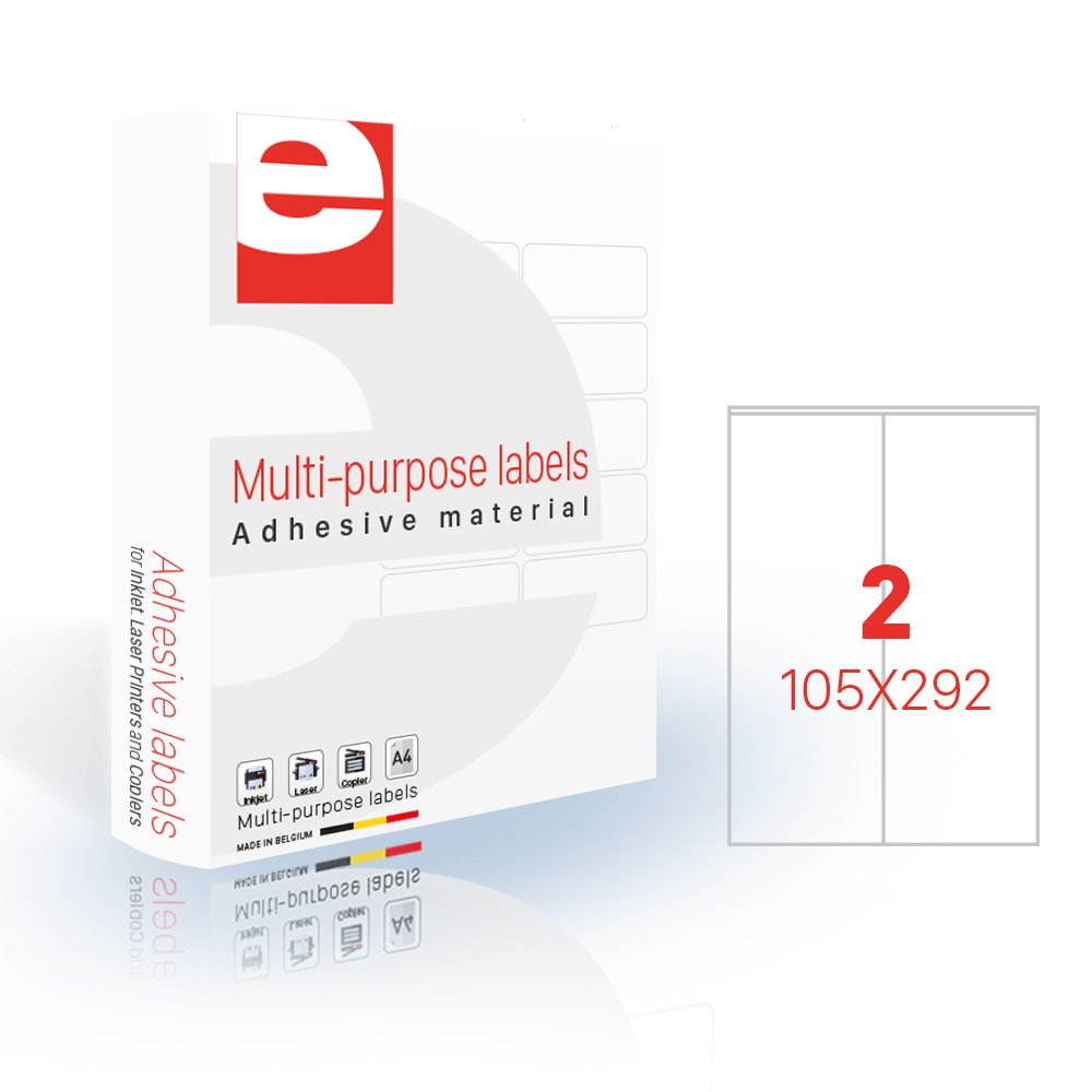 etilaser 30900056 Pack of 2 Labels 105 x 292 mm 500 A4 Sheets/Box