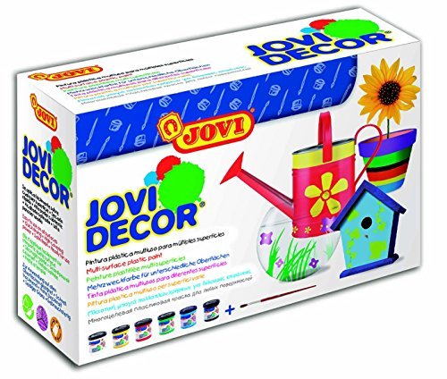 Jovi Decor Craft Satin Finish Latex Paint; 1.8 oz. Jars, Set of 6 Core Colors, perfect for Arts and Crafts Projects