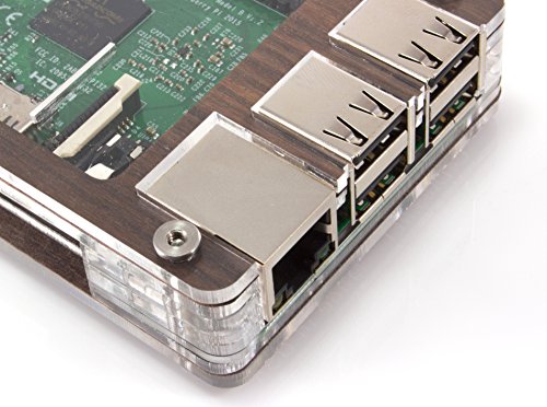 Zebra Walnut Clear~ Raspberry Pi3, 2 and B+ with Heatsinks & GPIO access by C4Labs