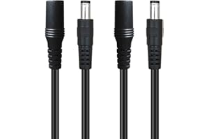 SIOCEN【2-Pack 3ft DC Extension Cable 5.5mm x 2.1mm Male to Female Power Cord for CCTV Security Surveillance Indoor IP Camera Dvr Standalone LED Strip,Car,12v DC Power Supply Plug Adapter