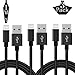 Lightning Protection Cable, Hoperain 3 Pack 3FT Heavy Duty Nylon Braid Lightning to USB Cable Charger for iPhone 7/7 Plus / 6 / 6s / 6Plus / 6s Plus / 5 / 5c / 5s / SE(Black)