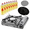 Mianova Campingkocher Gaskocher im Koffer BBQ Grill Anzünder Camping Shisha Kohle Kohleanzünder Grillanzünder RS-3500 mit 8 Gasflaschen 1 Grillplatte Aufsatz