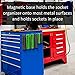 Olsa Tools Magnetic Socket Organizer | 1/2-inch Drive | SAE | Green | Holds 16 Sockets | Professional Quality Tools Organizer