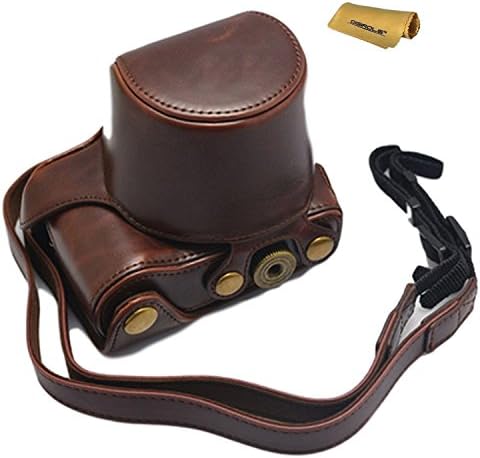 DigiRole "Ever Ready" Leather Camera Case for Sony Alpha A6000 , A6300 (Dark Brown) with a Free Tempered Glass Screen Protector